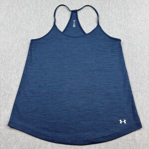 Under Armour Tank Top Womens Medium Blue Racerback Skinny Strap Loose Athletic